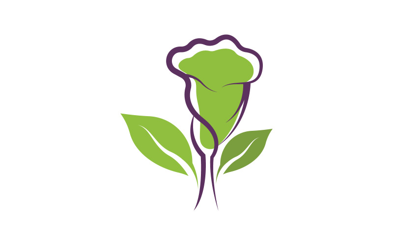 Skönhetsflorist Shop ikon logotyp designmall v.2