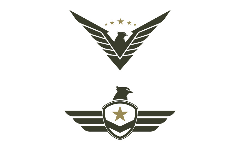 Falcon wing ikon illustration logotyp Mall vektor v.12