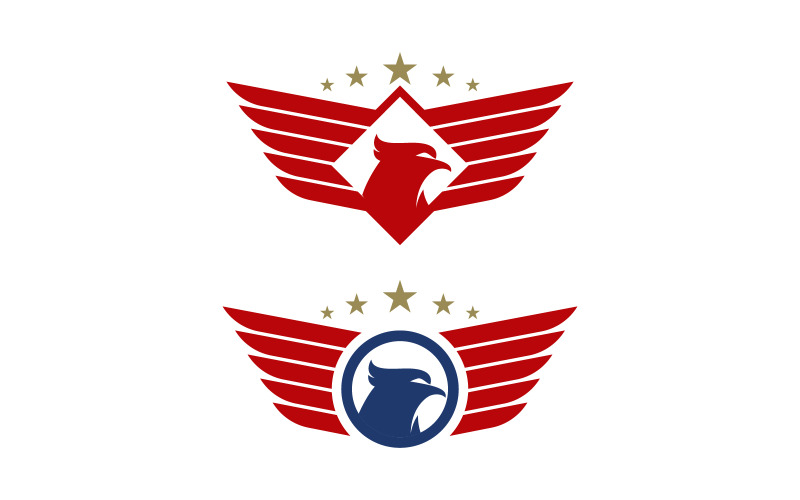 Illustrazione dell'icona dell'ala del falco logo modello vettore v.11