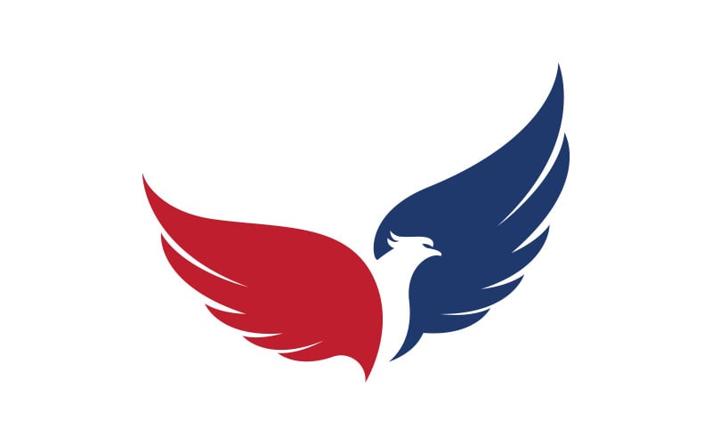 Illustrazione dell'icona dell'ala del falco logo modello vettore v.5