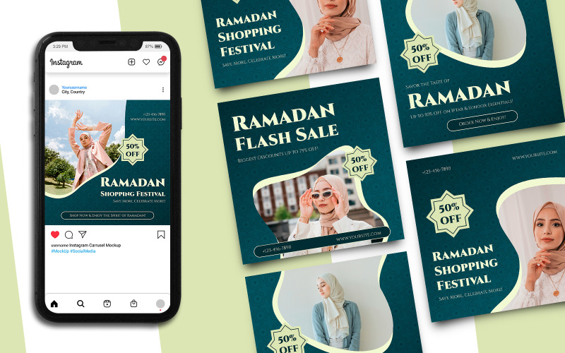 Modello di post Instagram per la vendita del Ramadan 725