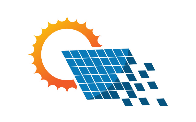 Modern Sun Solar Energy vector icon illustration template v.9