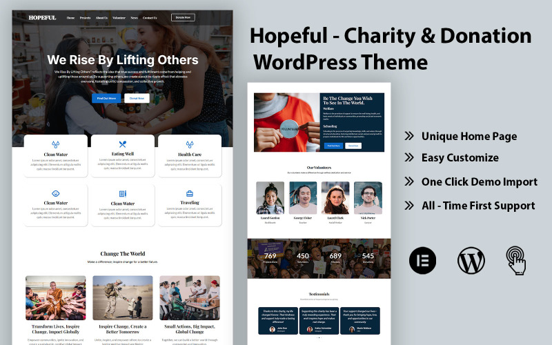 Hopeful - Tema WordPress per beneficenza e donazioni