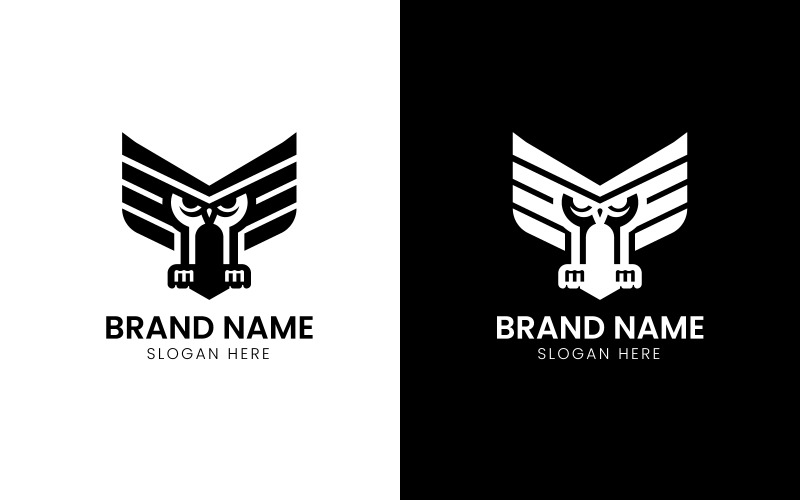 Logo sova elegantního ptáka-743
