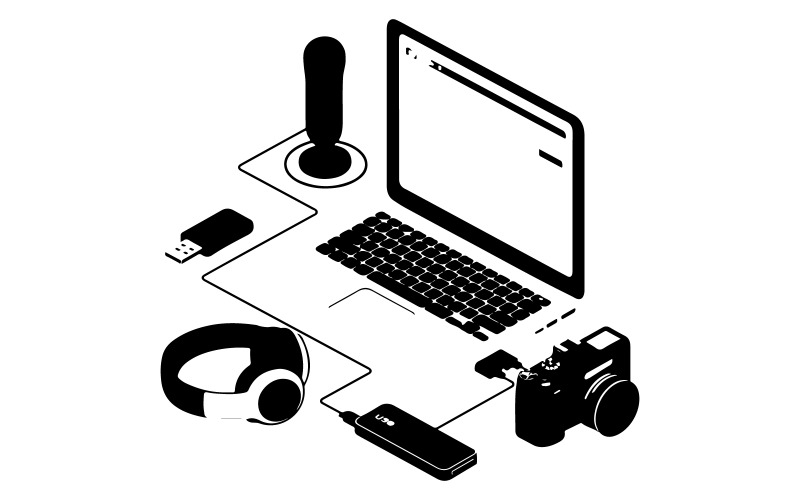 Uma ilustração de uma unidade flash USB