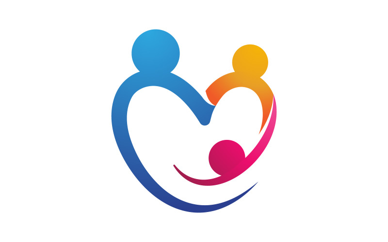 Aiutaci a prenderci cura dell'umanità sociale Modello di progettazione del logo v.3