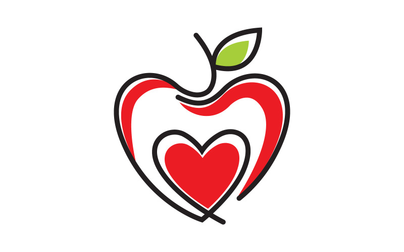 Disegno del logo del succo di mela con frutta fresca Illustrazione vettoriale dell'icona v.3