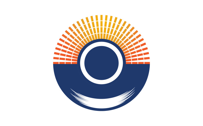 Illustration vectorielle de conception de logo d'ondes de haut-parleur v.1