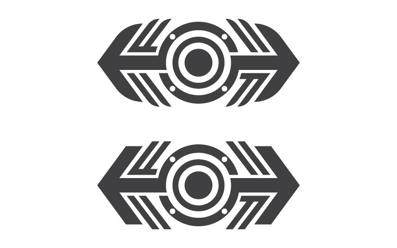 Illustrazione vettoriale del logo delle onde dell'altoparlante design v.8