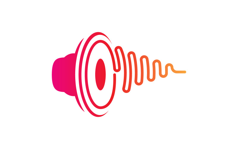 Ilustração do logotipo do vetor de ondas do alto-falante v.2