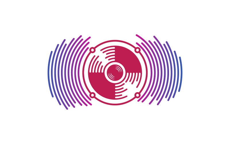 Luidsprekergolven vector logo illustratie ontwerp v.6