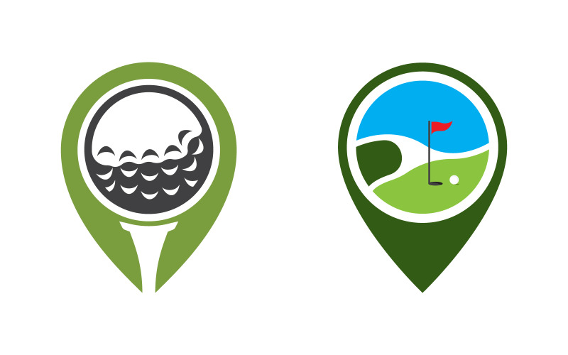 Modèle de conception d'illustration vectorielle de logo de sport de golf v.1