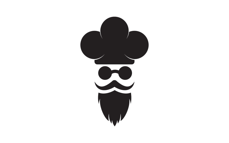 Modèle de logo d'élément de cuisine de chef illustration vectorielle v.2