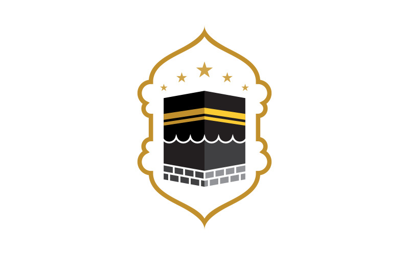 Modello di progettazione dell'icona dell'illustrazione vettoriale della Kaaba v.10