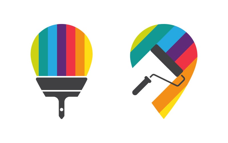 Paint Property Logo Template vector icon illustration design v.6