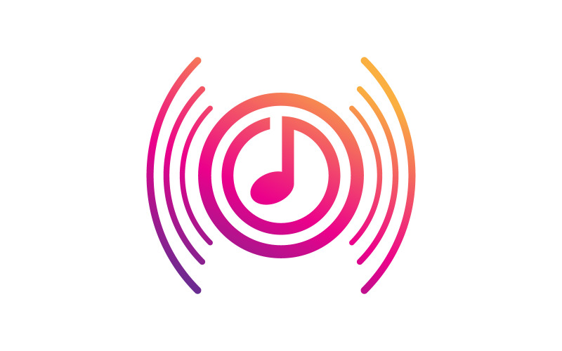 Reproduktor vlny vektorové logo ilustrace design v.3