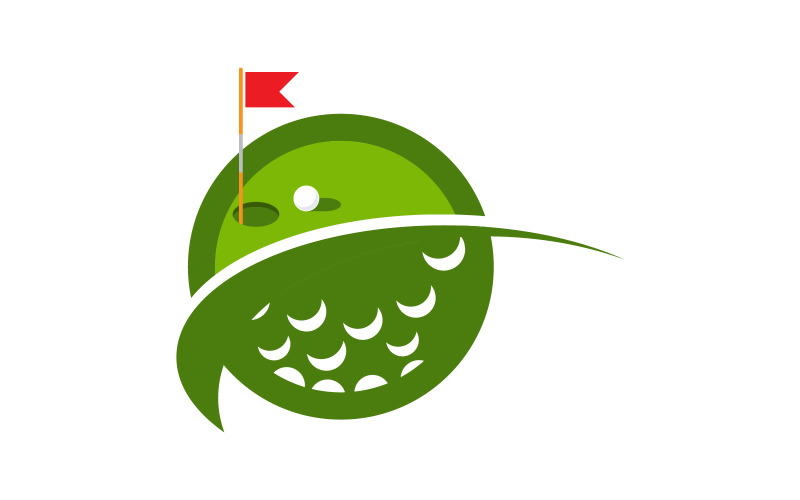 Modèle de conception d'illustration vectorielle de logo de sport de golf v.12