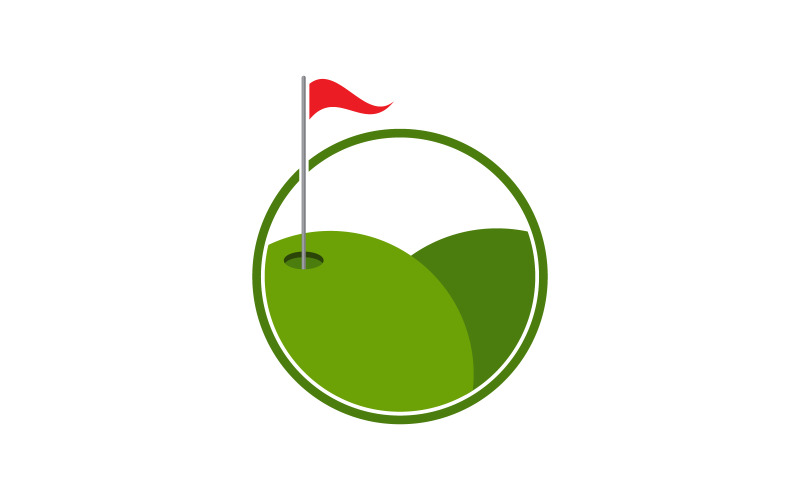 Modèle de conception d'illustration vectorielle de logo de sport de golf v.16
