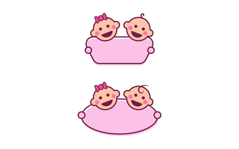 Modèle de conception de logo d'icône vectorielle de logo de boutique de bébé mignon v.3