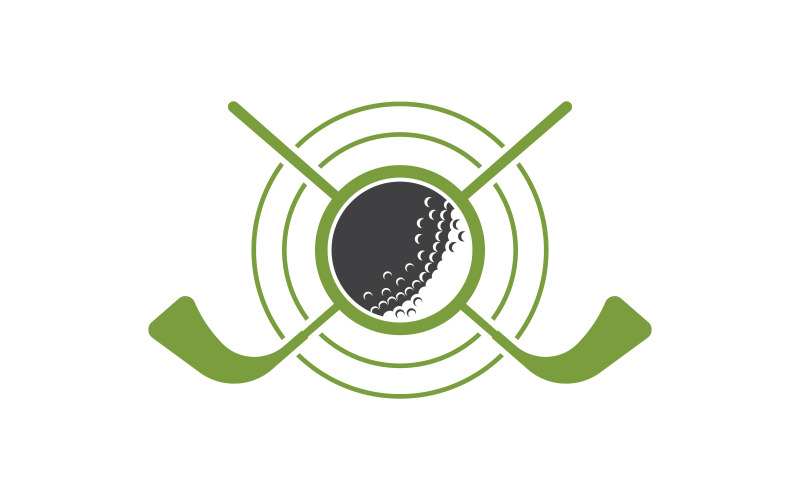 Modello di progettazione di illustrazione vettoriale del logo dello sport del golf v.2