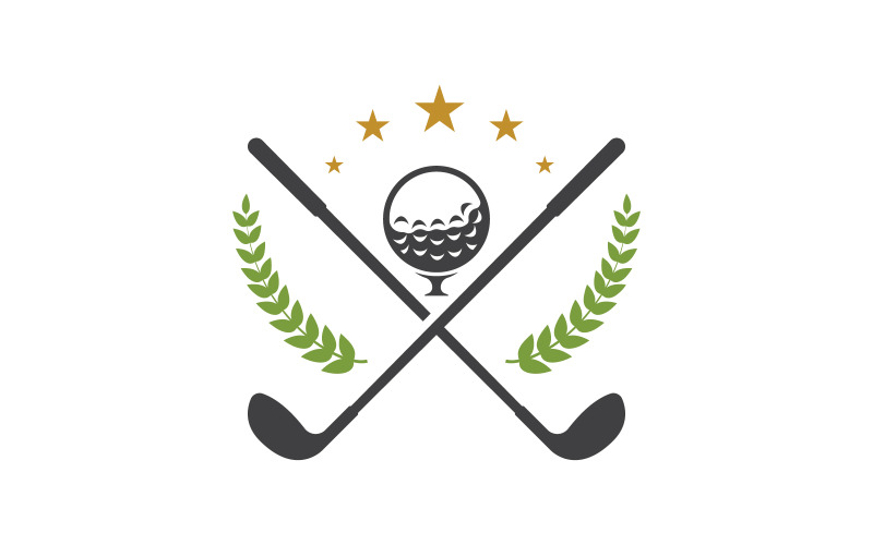 Modello di progettazione di illustrazione vettoriale del logo dello sport del golf v.4