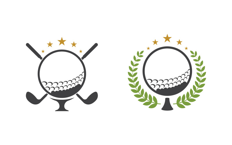 Modello di progettazione di illustrazione vettoriale del logo dello sport del golf v.5