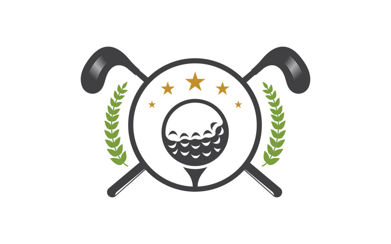 Modello di progettazione di illustrazione vettoriale del logo dello sport del golf v.7