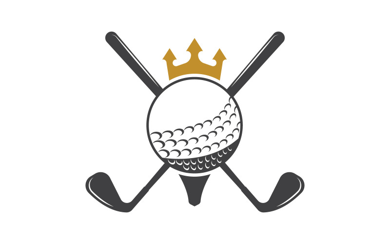Modello di progettazione di illustrazione vettoriale del logo dello sport del golf v.9