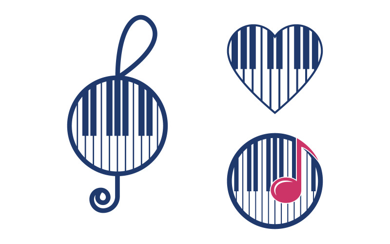 Piano Music education Icon Vector illustration design template  v.1