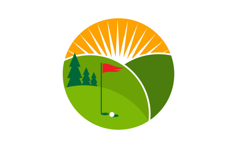 Шаблон логотипа для гольфа и спорта, векторная иллюстрация, шаблон дизайна v.11