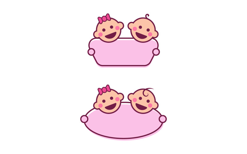 Słodkie logo sklepu dla dzieci Wektorowa ikona projekt logo szablon v.3