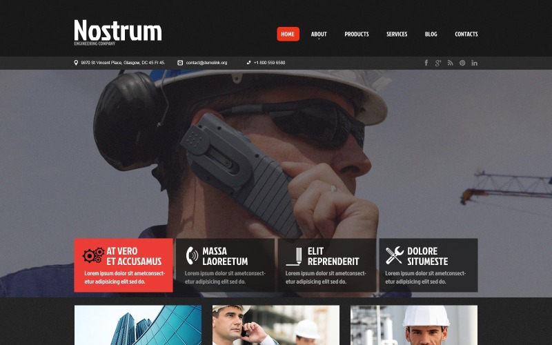Plantilla web responsiva para servicios de construcción