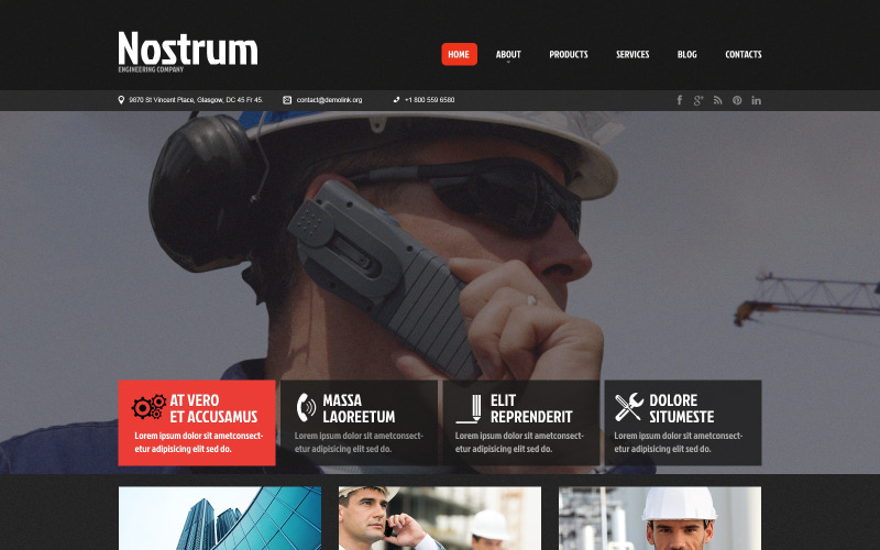 Modèle de site Web réactif pour entreprise de construction