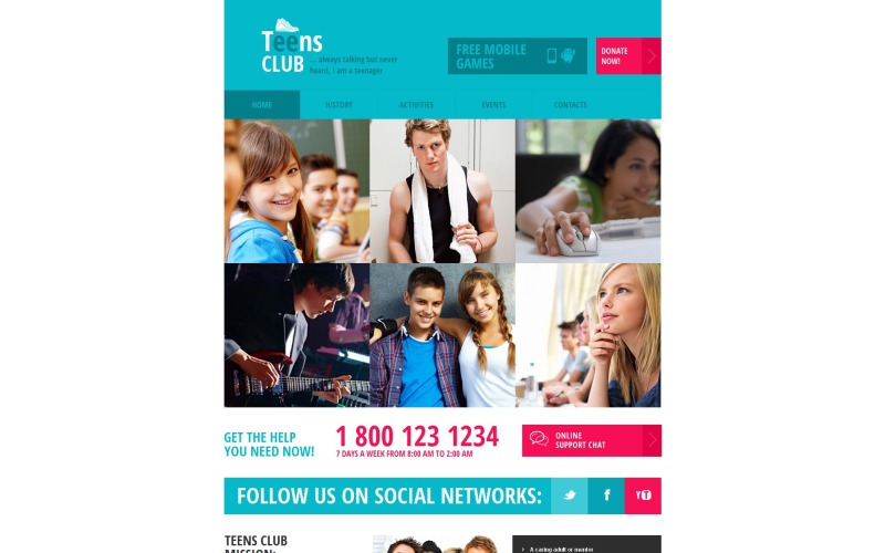 teen club moto cms html шаблон