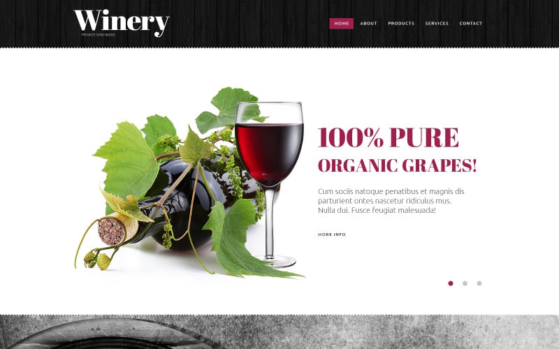Winery webbplats mall