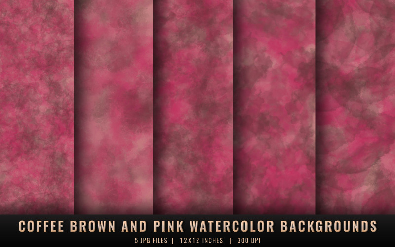 Koffiebruine en roze aquarelachtergronden