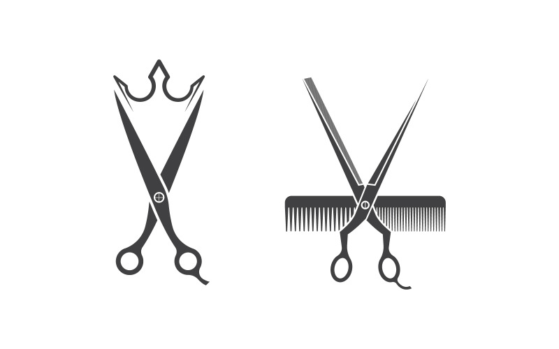Élément de salon de coiffure Logo Vector Icon Design Illustration v.9
