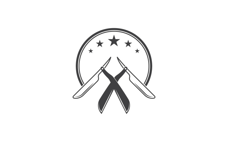 Elemento del negozio di barbiere Logo Vector icona design illustrazione v.6