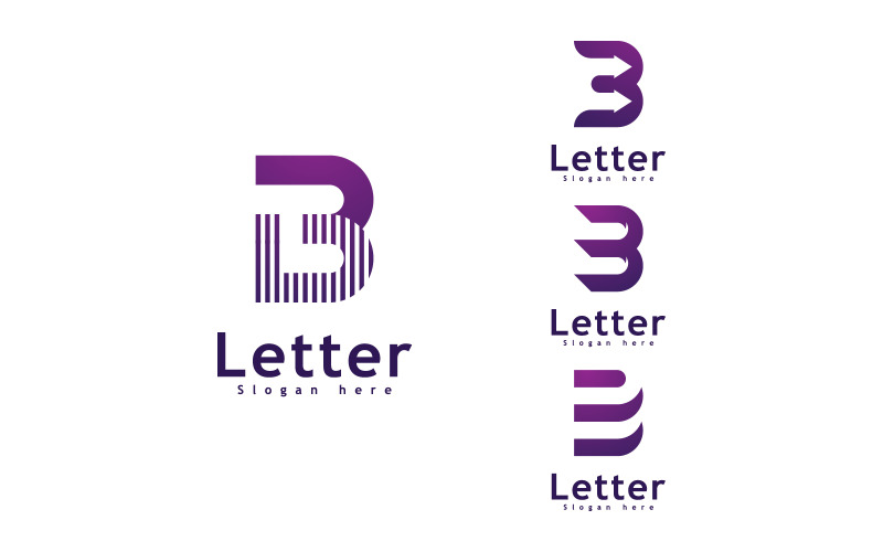Modello di progettazione dell'icona del logo della lettera B, simbolo del logo creativo B 14