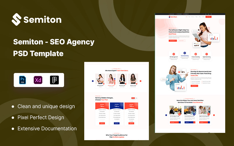 Semiton - SEO Agency PSD-mall