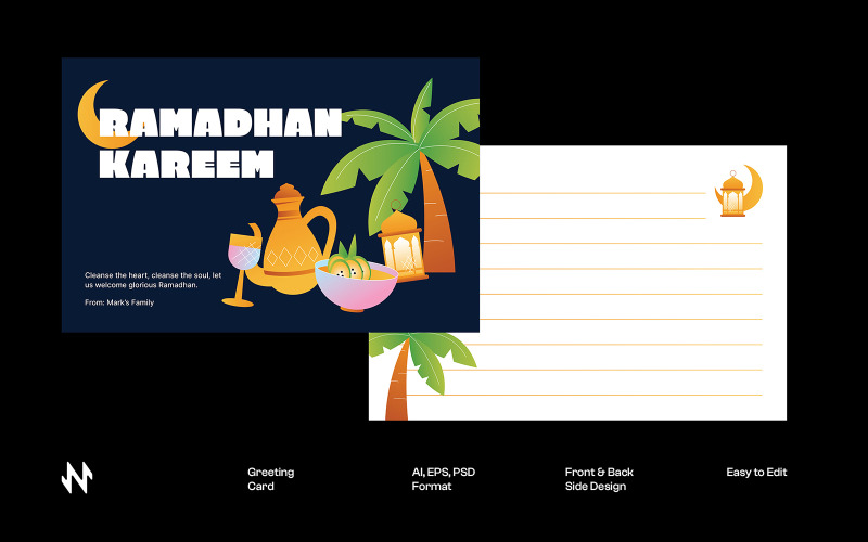 Modèle de carte de vœux pour le Ramadan