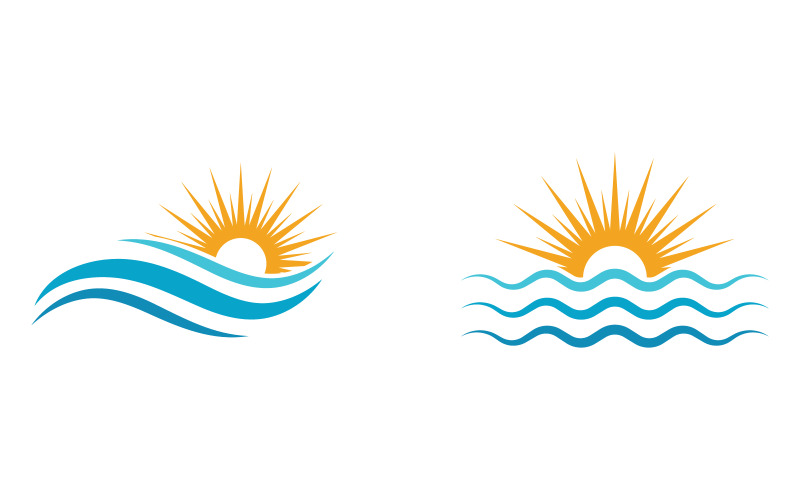 Water wave splash icon vector illustration design template v.3