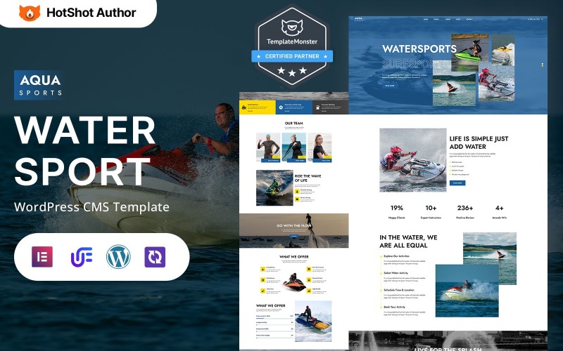 Aqua Sport - Tema WordPress Elementor para esportes aquáticos e aventura
