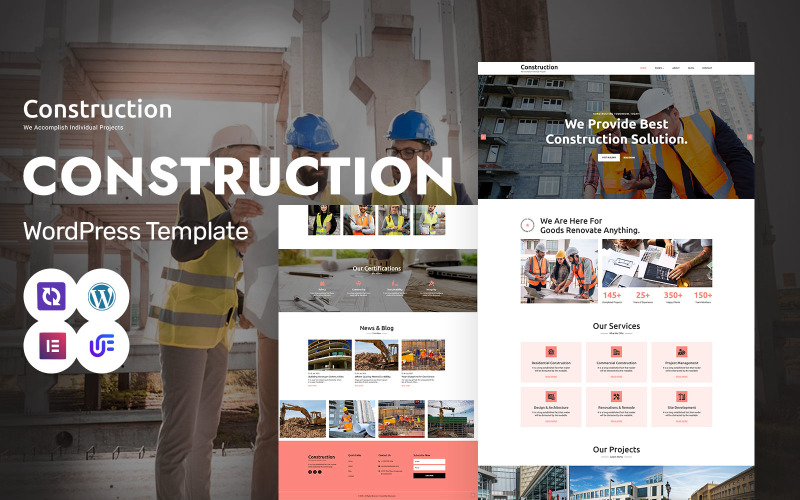 Bauwesen - Ingenieurwesen, Bauwesen und Architektur WordPress Elementor Theme