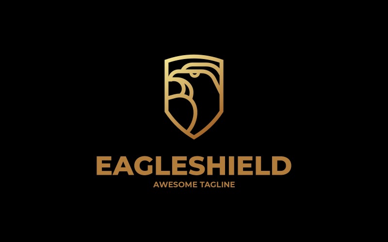 Eagle Shield Line Art-logotyp 25