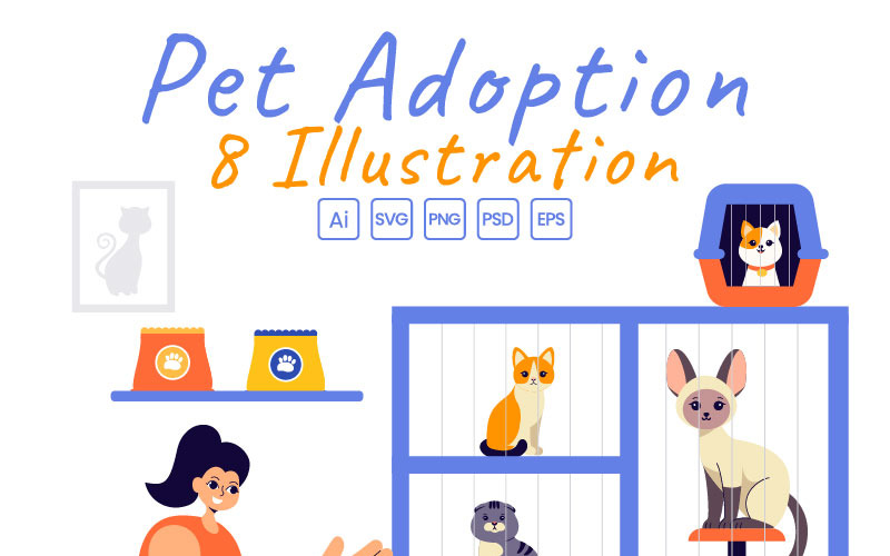 Ilustración de 8 centros de adopción de mascotas