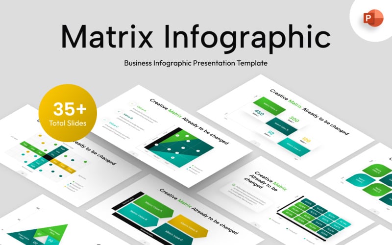 Matrixdiagram Infographics PowerPoint-sjabloon