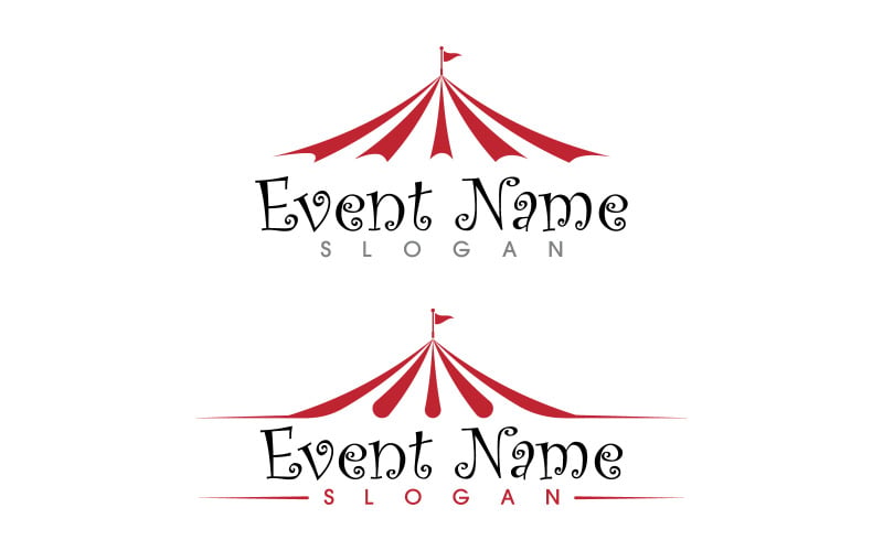 Modèle de logo de conception d'illustration vectorielle d'élément de cirque v.1