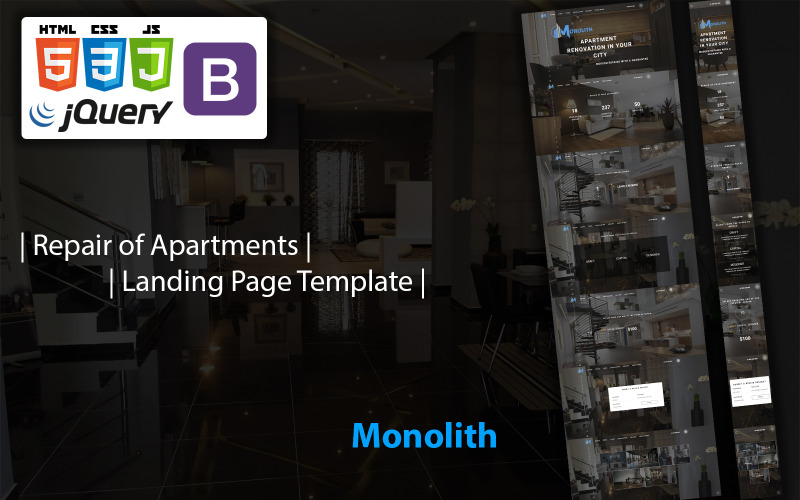 Monoliet | Reparatie van appartementen | Landingspagina-sjabloon |