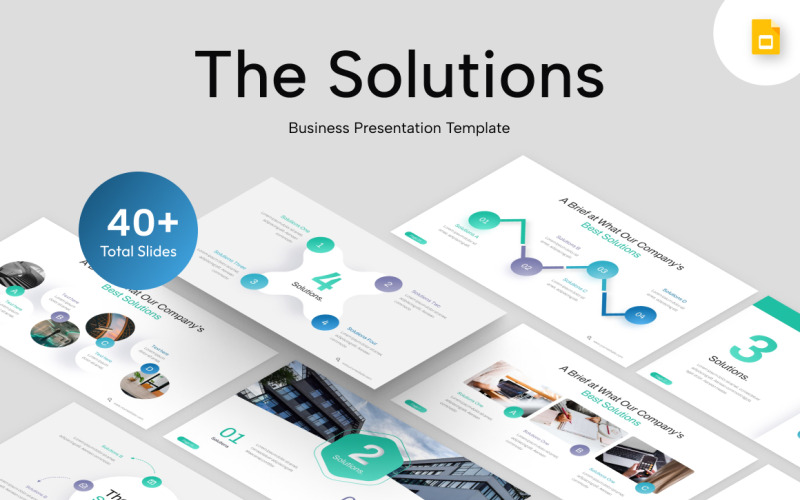 O modelo de slides do Google Solutions Business